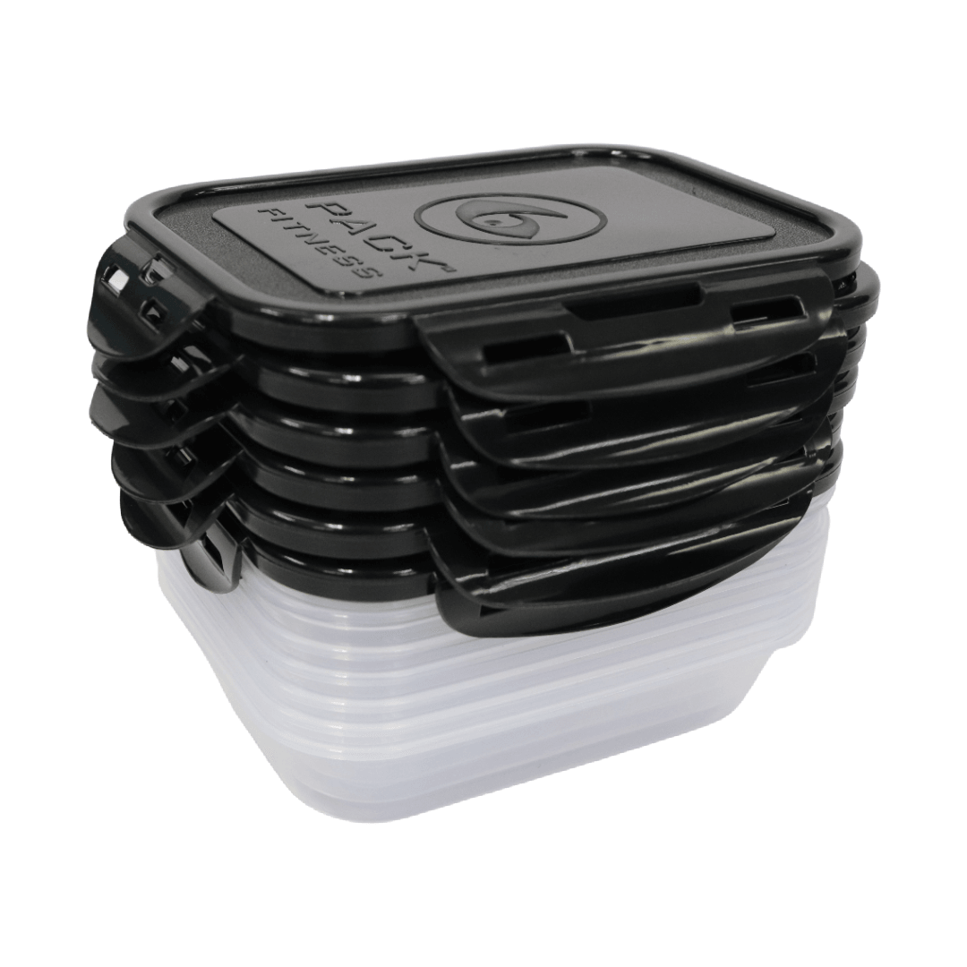 Sure Seal 20 oz. Meal Prep Containers (Set of 6) | Clear/Black - sixpackbags