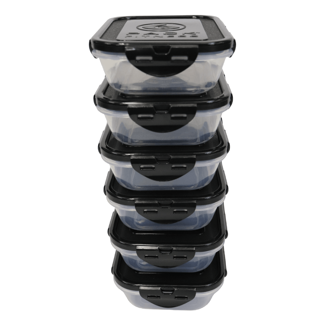 Sure Seal 20 oz. Meal Prep Containers (Set of 6) | Clear/Black - sixpackbags