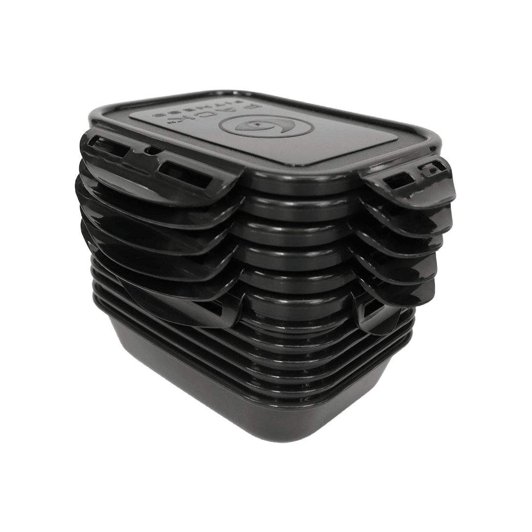 Sure Seal 20 oz. Meal Prep Containers (Set of 6) | Stealth Black - sixpackbags