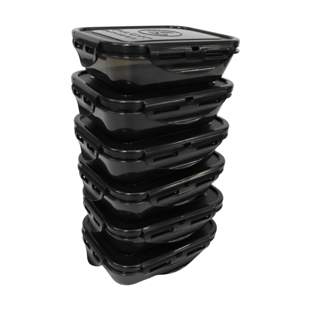 Sure Seal 20 oz. Meal Prep Containers (Set of 6) | Stealth Black - sixpackbags